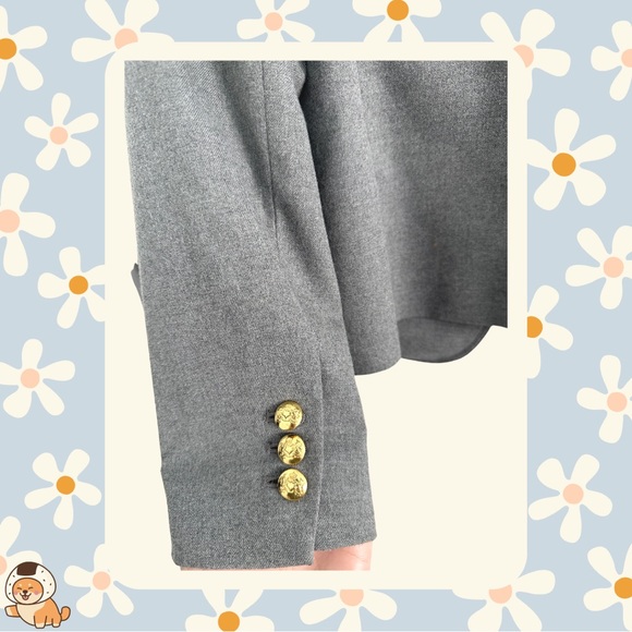 Banana Republic Grey Equestrian Blazer Jacket, Sz 4 - Picture 7 of 13